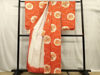 平和屋着物■上質な小紋　絞り　花丸文　金彩　正絹　逸品　未使用　DABF0784ya