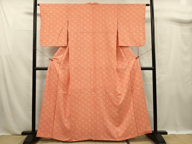 平和屋着物■上質な小紋　菊青海波　正絹　逸品　DABF0786ya