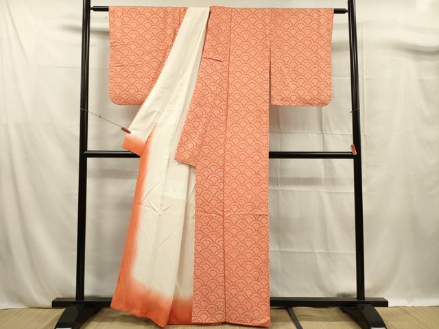 平和屋着物■上質な小紋　菊青海波　正絹　逸品　DABF0786ya