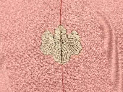 平和屋着物■上質な色無地　竹地紋　桃色　正絹　逸品　DABF0787ya
