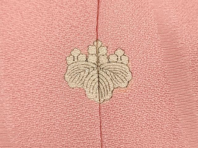 平和屋着物■上質な色無地　竹地紋　桃色　正絹　逸品　DABF0787ya