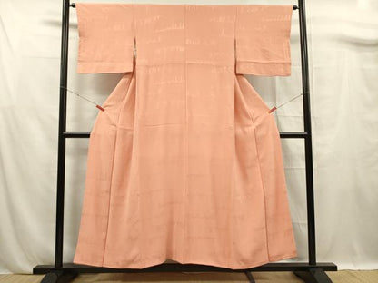 平和屋着物■上質な色無地　風景地紋　東雲色　正絹　逸品　DABF0788ya