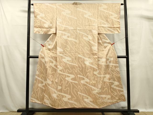 平和屋着物■上質な小紋　絞り　流水文　正絹　逸品　未使用　DABF0792ya