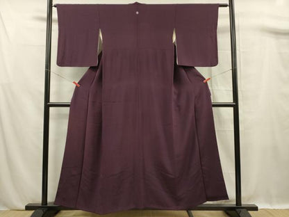 平和屋着物■上質な色無地　似せ紫色　正絹　逸品　DABF0797ya