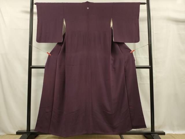 平和屋着物■上質な色無地　似せ紫色　正絹　逸品　DABF0797ya