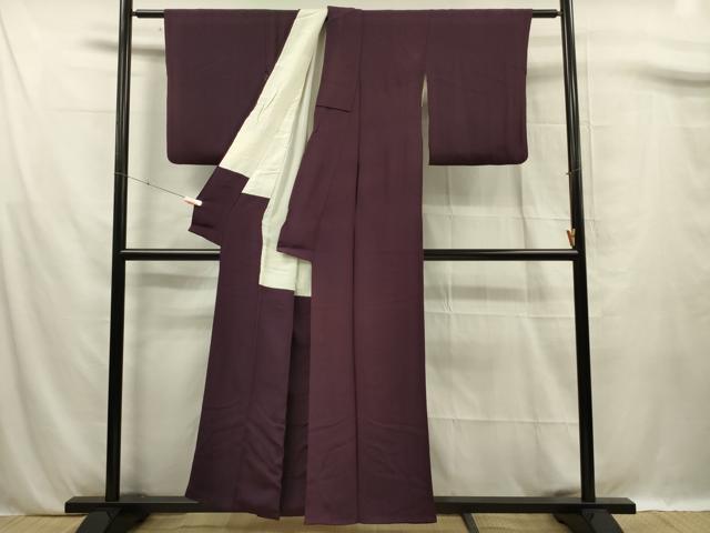 平和屋着物■上質な色無地　似せ紫色　正絹　逸品　DABF0797ya
