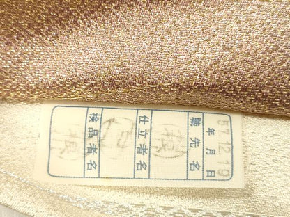平和屋着物◎全通柄袋帯　霞文　金糸　正絹　逸品　DABF0803ya