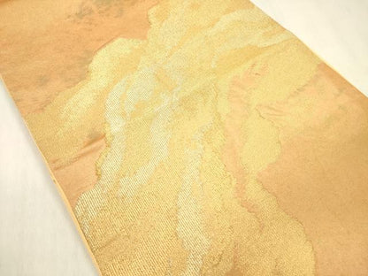 平和屋着物◎六通柄袋帯　道長文　錦彩つづれ　金糸　正絹　逸品　DABF0806ya