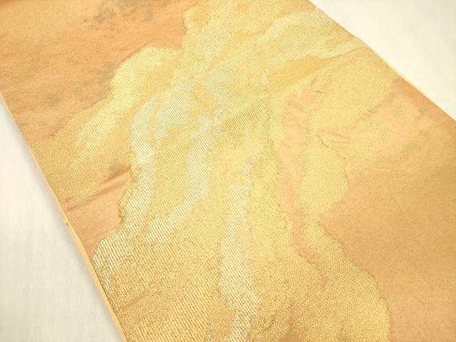 平和屋着物◎六通柄袋帯　道長文　錦彩つづれ　金糸　正絹　逸品　DABF0806ya