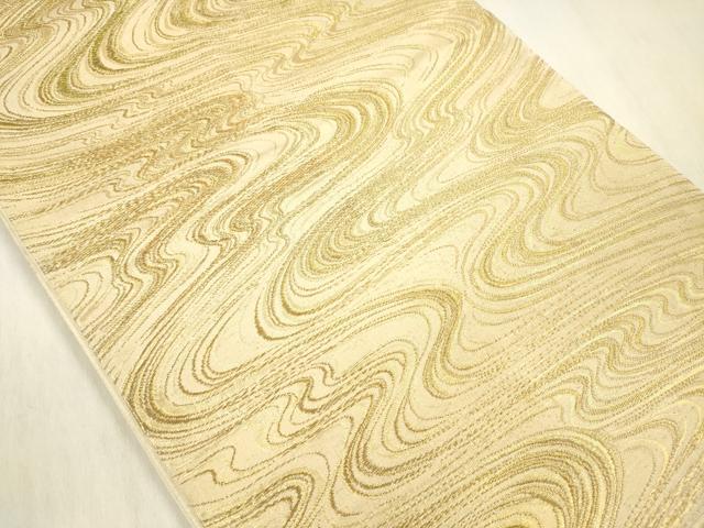 平和屋着物◎六通柄袋帯 流水文 金糸 正絹 逸品 DABF0817ya