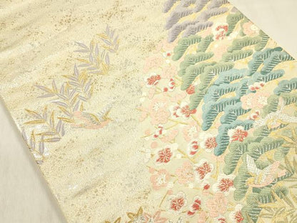 平和屋着物◎六通柄袋帯　唐織　華苑加賀遊彩　金銀糸　正絹　逸品　DABF0832ya