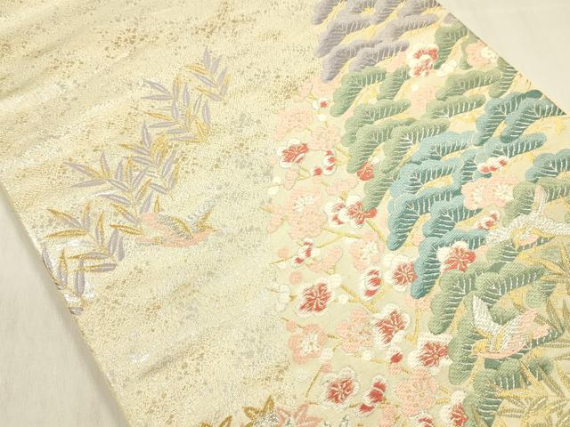 平和屋着物◎六通柄袋帯　唐織　華苑加賀遊彩　金銀糸　正絹　逸品　DABF0832ya