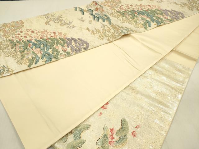 平和屋着物◎六通柄袋帯　唐織　華苑加賀遊彩　金銀糸　正絹　逸品　DABF0832ya