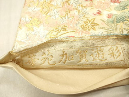 平和屋着物◎六通柄袋帯　唐織　華苑加賀遊彩　金銀糸　正絹　逸品　DABF0832ya