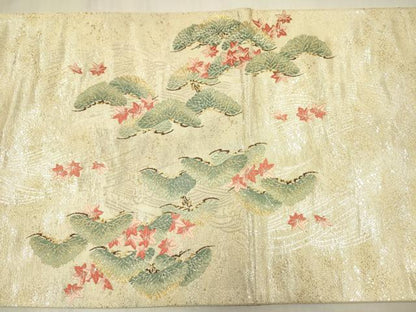 平和屋着物◎六通柄袋帯　唐織　華苑加賀遊彩　金銀糸　正絹　逸品　DABF0832ya