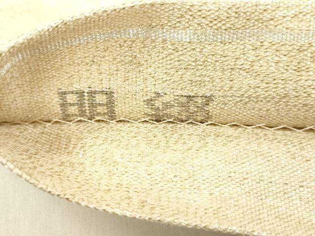 平和屋着物◎明綴れ　太鼓柄袋帯　道長文　プラチナ箔　正絹　逸品　DABF0846ya