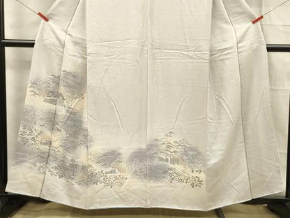 平和屋着物■訪問着 風景文 暈し染め 正絹 逸品 DABF0869ya