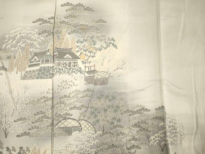 平和屋着物■訪問着 風景文 暈し染め 正絹 逸品 DABF0869ya