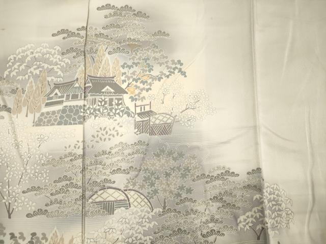 平和屋着物■訪問着 風景文 暈し染め 正絹 逸品 DABF0869ya