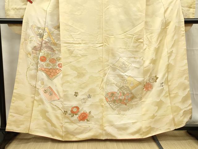 平和屋着物■豪華振袖　総刺繍　駒刺繍　冊子花文　金銀糸　正絹　逸品　DABF0870ya