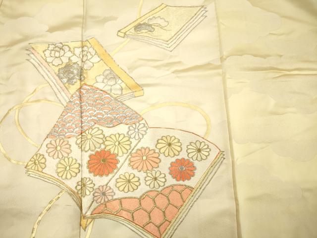 平和屋着物■豪華振袖　総刺繍　駒刺繍　冊子花文　金銀糸　正絹　逸品　DABF0870ya