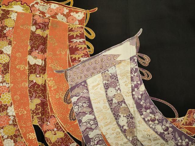 平和屋着物■豪華黒留袖　駒刺繍　几帳吉祥文　金彩　正絹　逸品　DABF0879ya