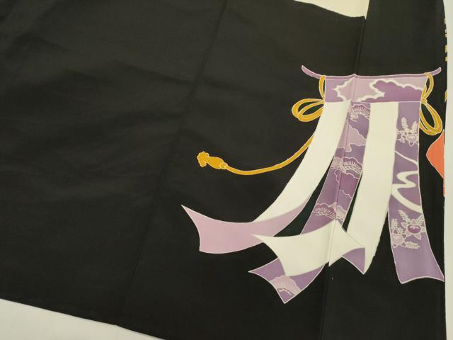 平和屋着物■豪華黒留袖　駒刺繍　几帳吉祥文　金彩　正絹　逸品　DABF0879ya