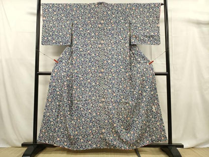 平和屋着物■上質な小紋　作家物　更紗花文　正絹　逸品　DABF0880ya