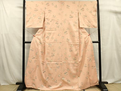 平和屋着物■上質な小紋　草花文　正絹　逸品　DABF0882ya