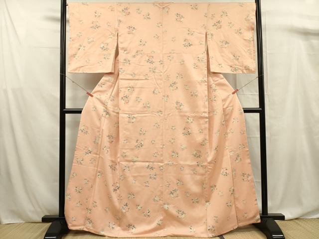 平和屋着物■上質な小紋　草花文　正絹　逸品　DABF0882ya