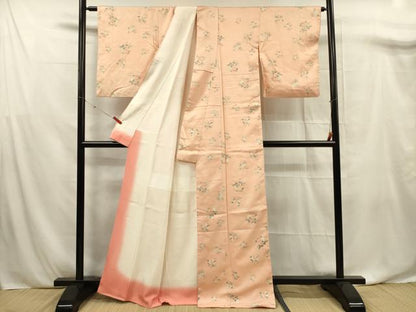 平和屋着物■上質な小紋　草花文　正絹　逸品　DABF0882ya
