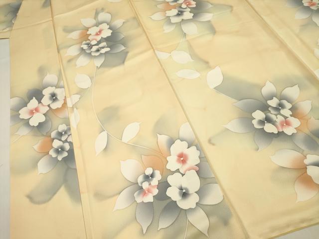 平和屋着物■上質な小紋 手描き 草花文 正絹 逸品 DABF0888ya