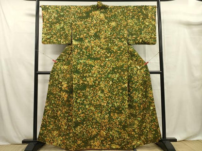 平和屋着物■上質な小紋　草花文　正絹　逸品　DABF0896ya