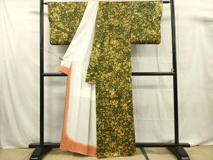 平和屋着物■上質な小紋　草花文　正絹　逸品　DABF0896ya