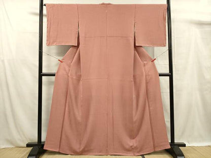 平和屋着物■上質な色無地　霞地紋　遠州茶色　正絹　逸品　DABF0900ya
