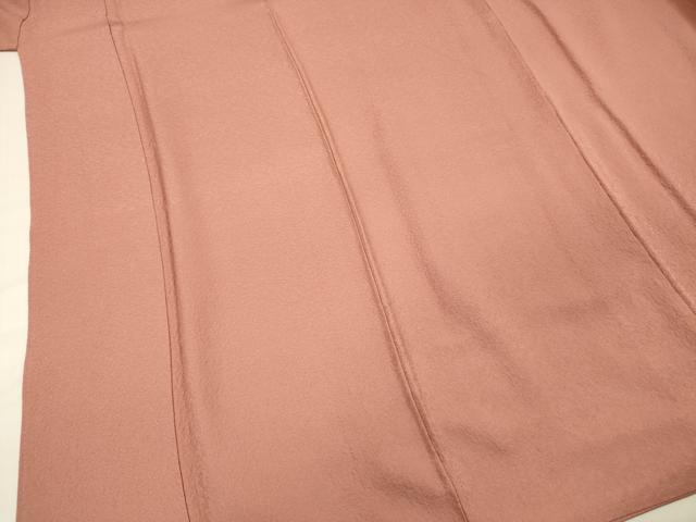 平和屋着物■上質な色無地　霞地紋　遠州茶色　正絹　逸品　DABF0900ya