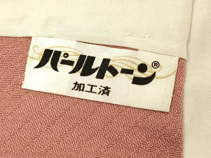 平和屋着物■上質な色無地　霞地紋　遠州茶色　正絹　逸品　DABF0900ya