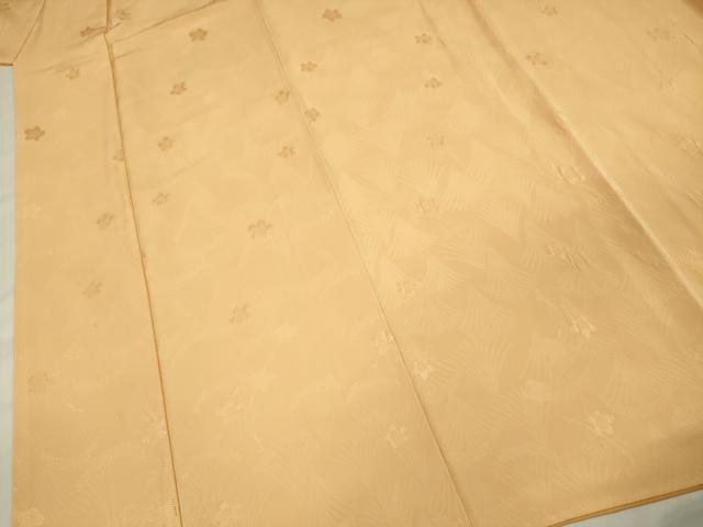 平和屋着物■上質な色無地　舞梅地紋　萱草色　正絹　逸品　DABF0901ya