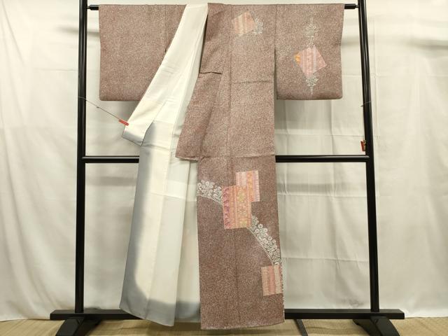 平和屋着物■訪問着 色紙花文 正絹 逸品 DABF0904ya
