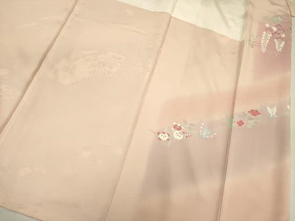 平和屋着物■訪問着 扇面花文 暈し染め 金彩 正絹 逸品 DABF0905ya