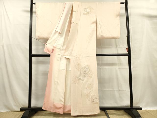 平和屋着物■訪問着 刺繍 色紙花文 正絹 逸品 DABF0908ya