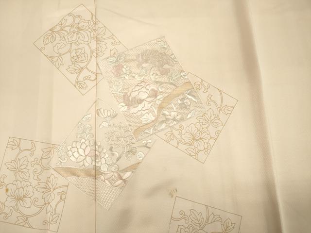 平和屋着物■訪問着 刺繍 色紙花文 正絹 逸品 DABF0908ya