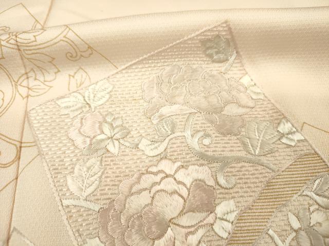 平和屋着物■訪問着 刺繍 色紙花文 正絹 逸品 DABF0908ya