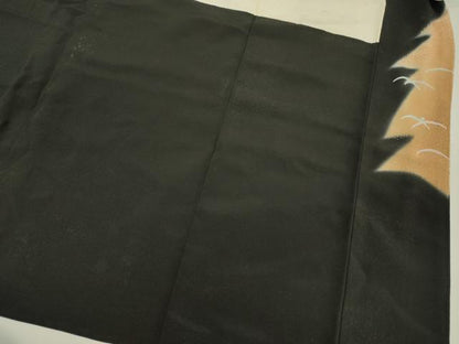 平和屋着物■豪華黒留袖　群鶴　暈し染め　金彩　正絹　逸品　DABF0909ya