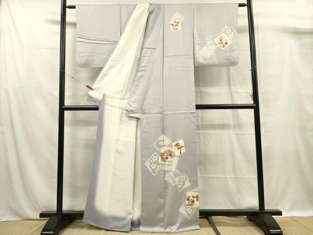 平和屋着物■訪問着　絞り　色紙風景花文　金彩　正絹　逸品　DABF0912ya