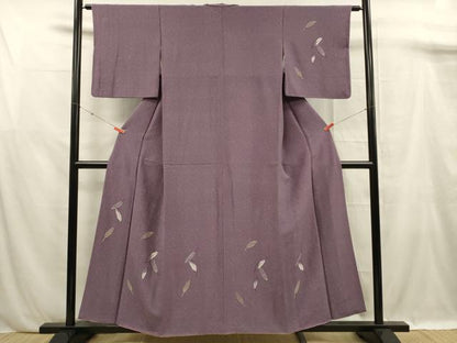 平和屋着物■中国三大刺繍　相良刺繍　訪問着　舞葉文　正絹　逸品　DABF0917ya