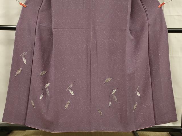 平和屋着物■中国三大刺繍　相良刺繍　訪問着　舞葉文　正絹　逸品　DABF0917ya