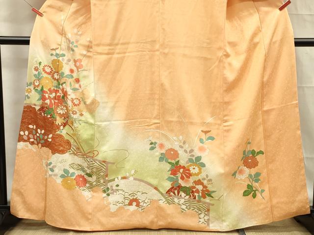 平和屋着物■訪問着　駒刺繍　花車文　暈し染め　金彩　小田急百貨店扱い　正絹　逸品　DABF0923ya