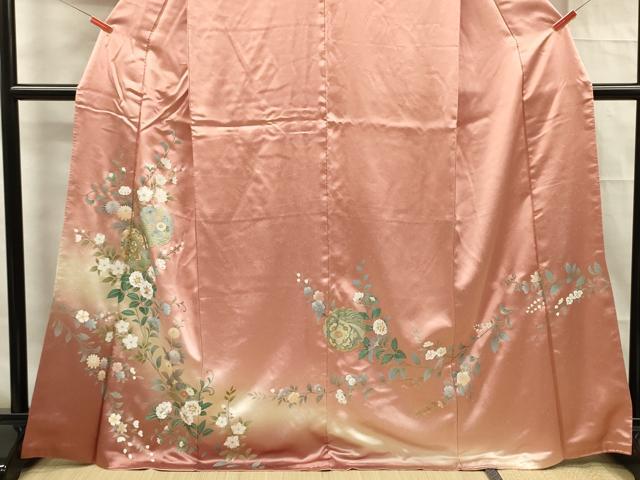 平和屋着物■訪問着　雪輪花文　暈し染め　金彩　正絹　逸品　DABF0925ya