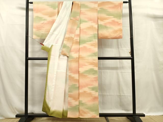 平和屋着物■上質な小紋　霞文　暈し染め　正絹　逸品　DABF0926ya